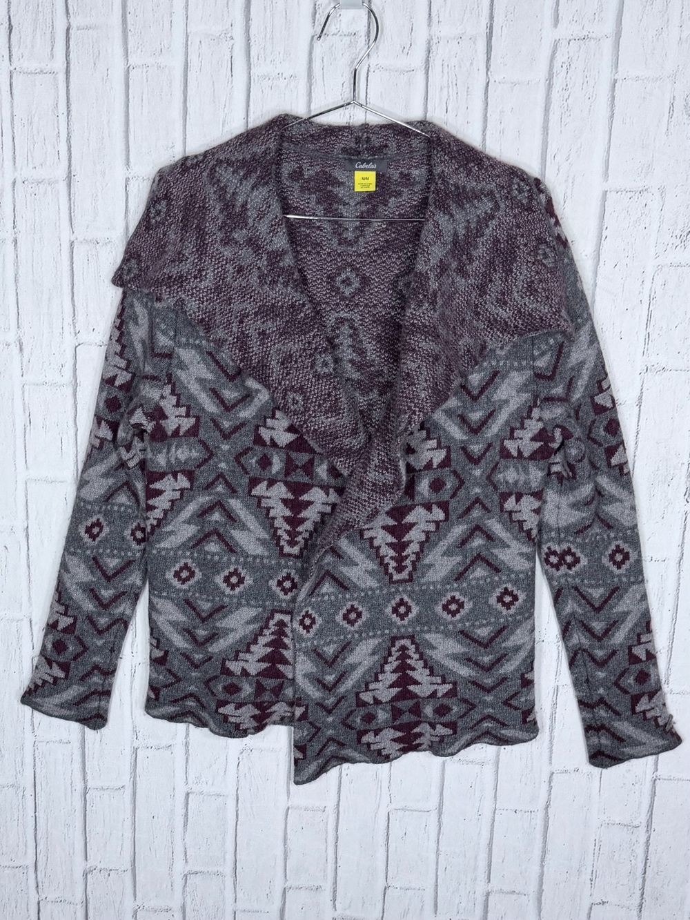 Cabela’s Southwestern Aztec Cardigan Wool Cashmere Cashmere Blend Size M